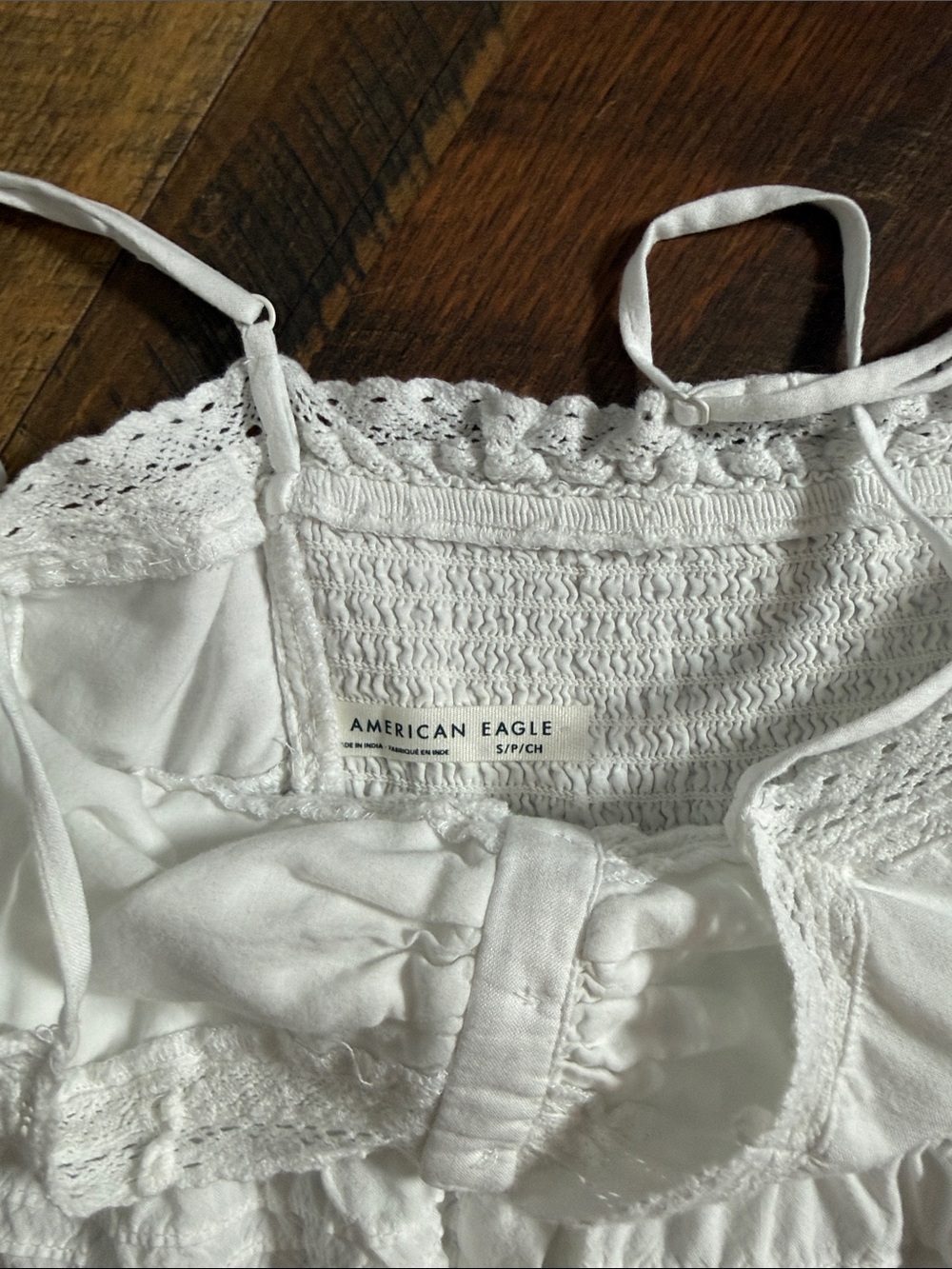 American Eagle Tank Top Bundle Size Small Gray Babydoll & White Lace Cami - Picture 3 of 8